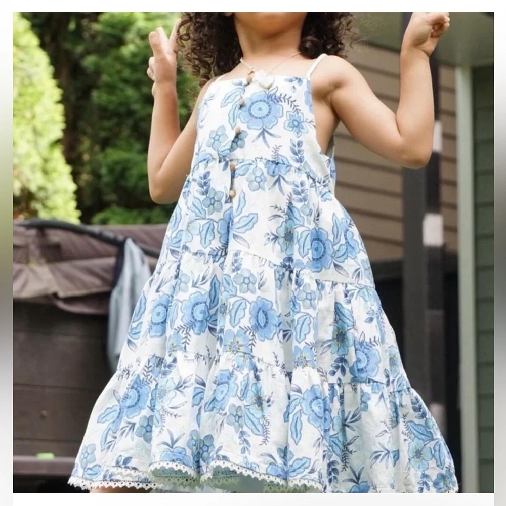 Haute Hippie Blue and White Floral Kids Dress